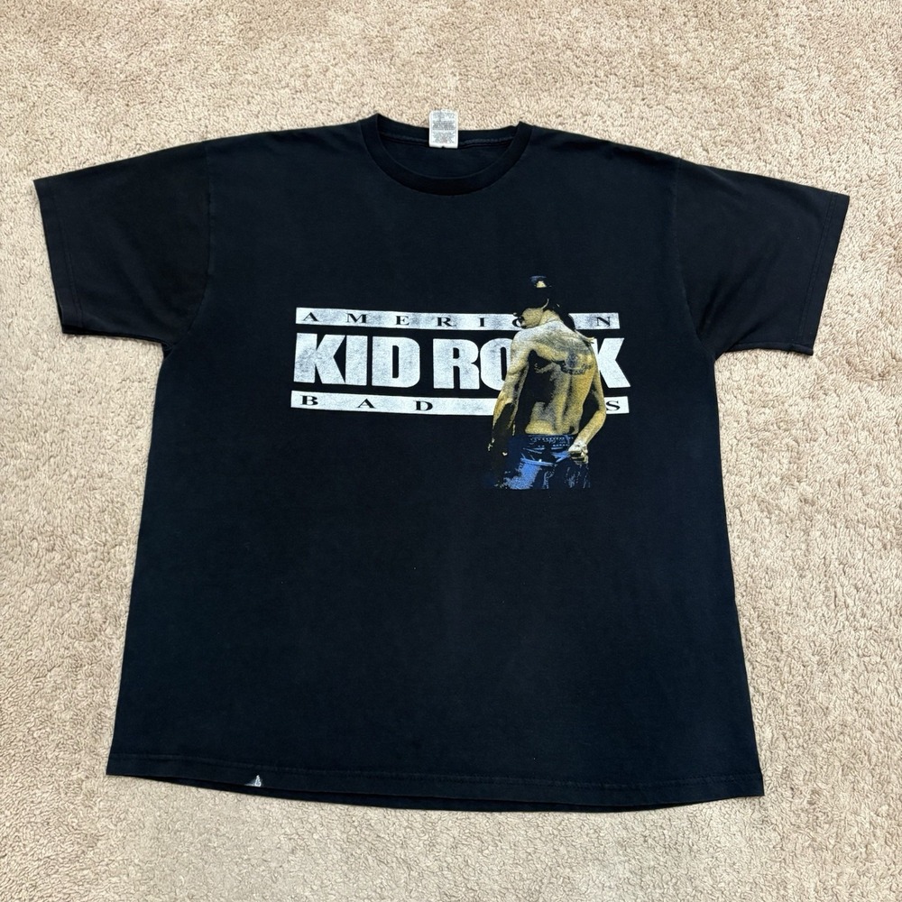 Vintage Kid Rock Tour T-Shirt Men's XL Black American Bad Ass Band Tee
